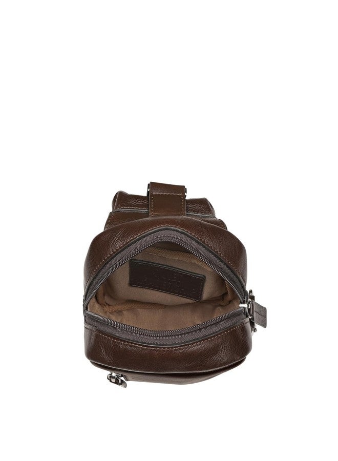 Hidesign ANDOVER 01 Genuine Leather Men's Brown Crossbody Bag - Image 4